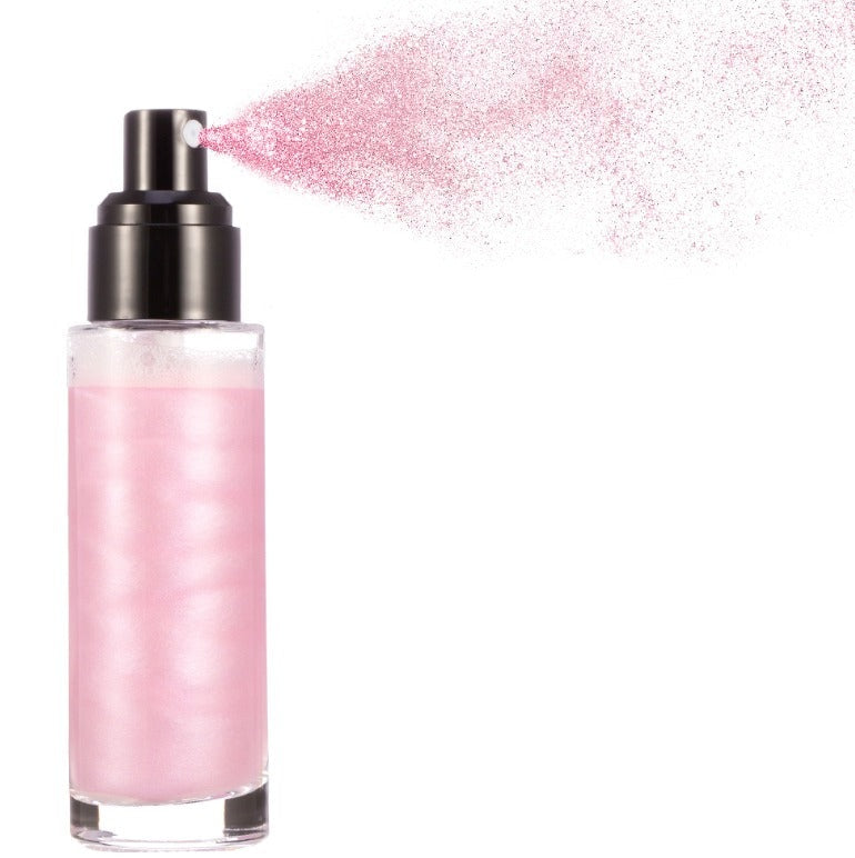 Ready? Set? GLOW! Our Face and Body Shimmer Highlighting Spray is the perfect multi-purpose shimmer spray. A beautiful bronze gold liquid to prime, set and glow. A fine mist with reflective particles that will give you a glimmering dewy finish. Step into the spotlight this season, a legit all-day glow in just a couple of spritzes. Can be hot stamped with your logo! Inquire at info@tashcosmetics.com