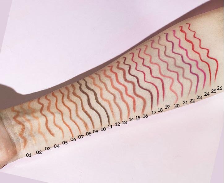 26 Shade High Pigment Lip Definer Pencils - MQO 25 pcs