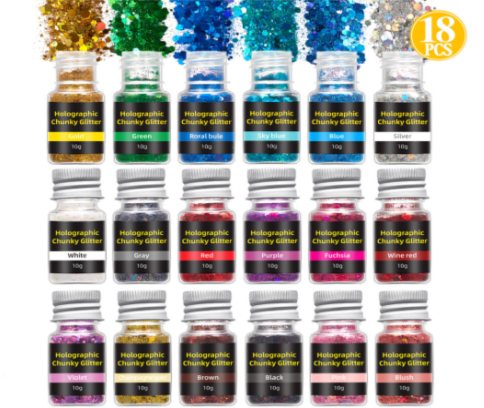 Holographic Chunky Glitter 18 Piece Set - MOQ 50 pcs