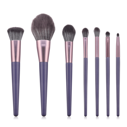 7 Piece Purple + Rose Gold Pro Sleek Brush Set - MQO 25 pcs