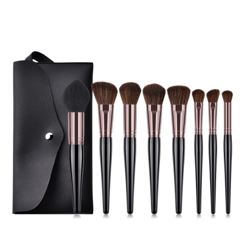 8 Piece Black + Rose Pro Sleek Brush Set - MQO 25 pcs