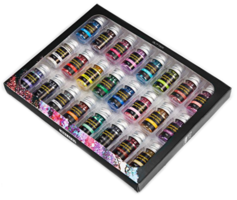 Silver River Chunky Glitter 24 Piece Set - MOQ 12 pcs
