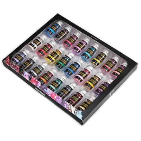Silver River Chunky Glitter 24 Piece Set - MOQ 12 pcs