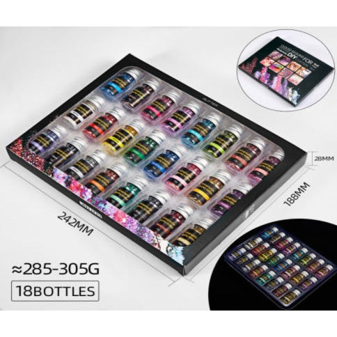 Silver River Chunky Glitter 18 Piece Set - MOQ 50 pcs
