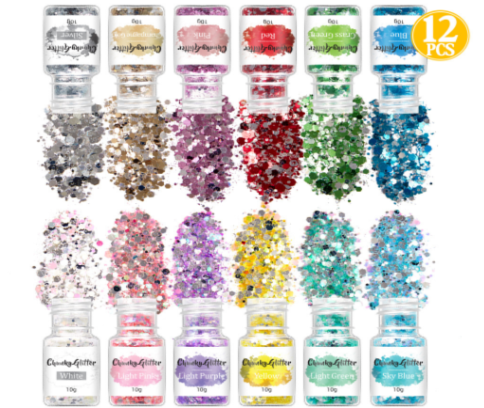 Silver River Chunky Glitter 12 Piece Set - MOQ 50 pcs
