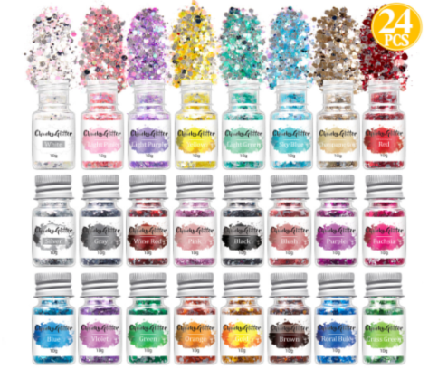 Silver River Chunky Glitter 24 Piece Set - MOQ 50 pcs