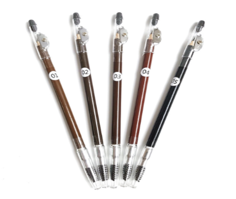 High Pigment + Waterproof Eyebrow Pencil With Sharpener - MQO 25 pcs