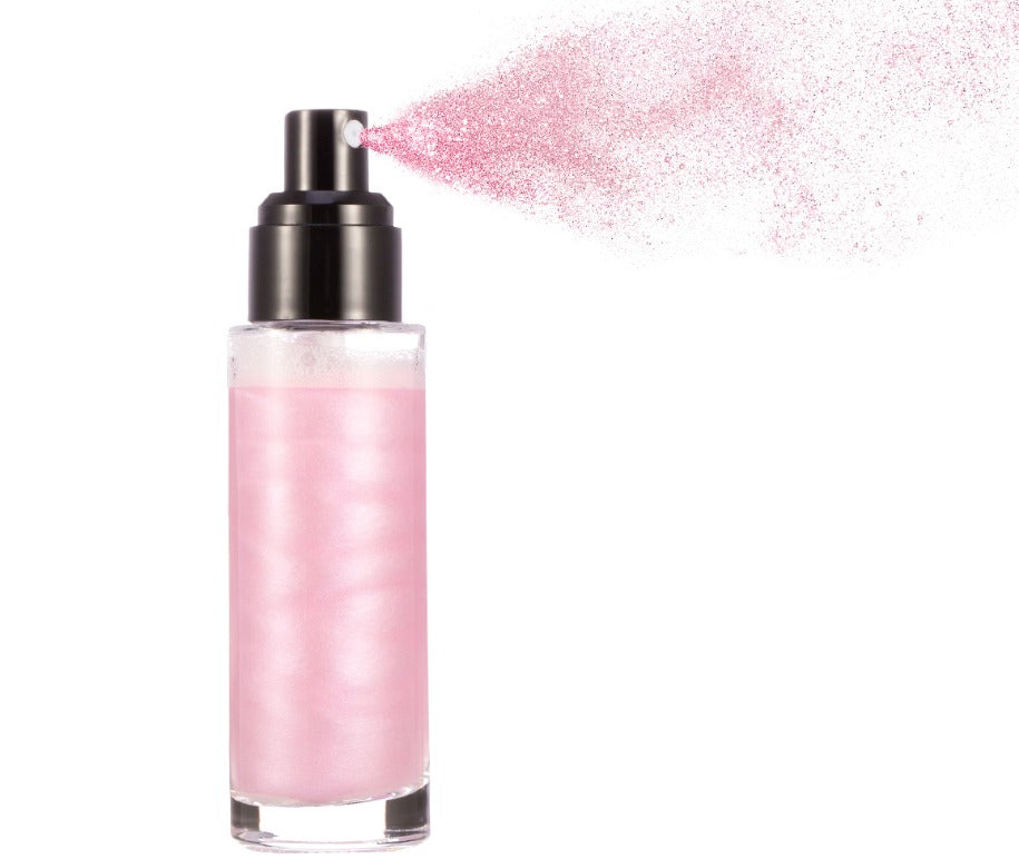 Ready? Set? GLOW! Our Face and Body Shimmer Highlighting Spray is the perfect multi-purpose shimmer spray. A beautiful bronze gold liquid to prime, set and glow. A fine mist with reflective particles that will give you a glimmering dewy finish. Step into the spotlight this season, a legit all-day glow in just a couple of spritzes. Can be hot stamped with your logo! Inquire at info@tashcosmetics.com