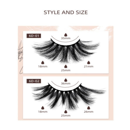 6D Mink Lashes #6D02 - MQO 50 pcs