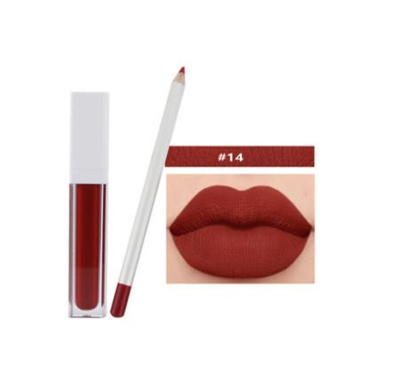 21 Shade White Box Liquid To Matte Lipstick Kit w/Matching Liner + Sharpener - MQO 12 pcs