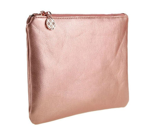 Zipper Pouch Cosmetic Makeup Bag - Rose Gold MQO 12 pcs