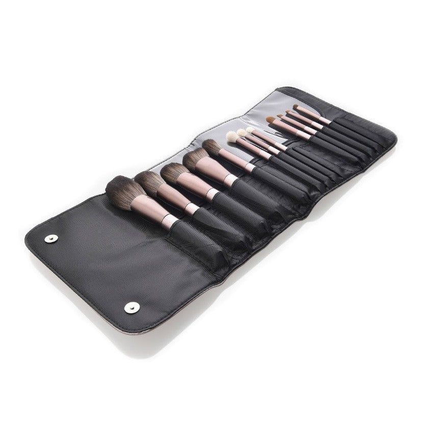 12 Piece Pro Brush Set w/Stylish Bag - MQO 12 pcs