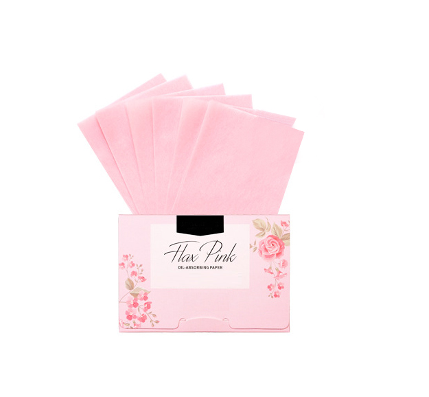 Flax Pink Oil Blotting Sheets - MOQ 200 pcs