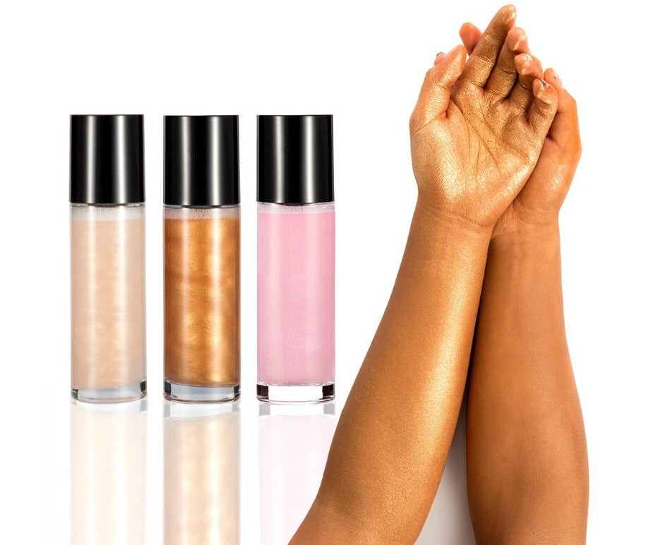 Pink - Face and Body Shimmer Highlighting Spray - MQO 50 pcs