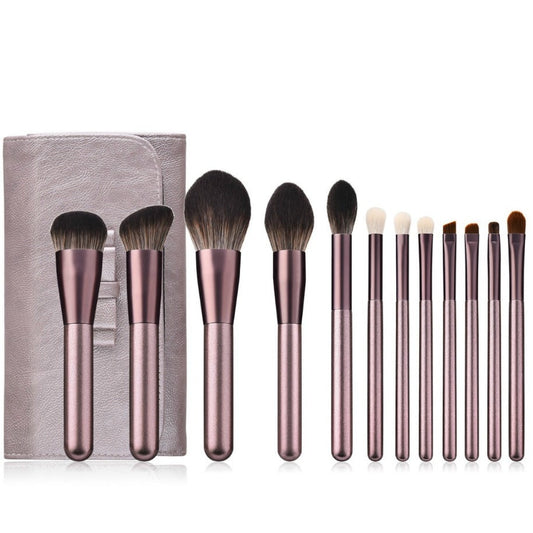 12 Piece Pro Brush Set w/Stylish Bag - MQO 12 pcs