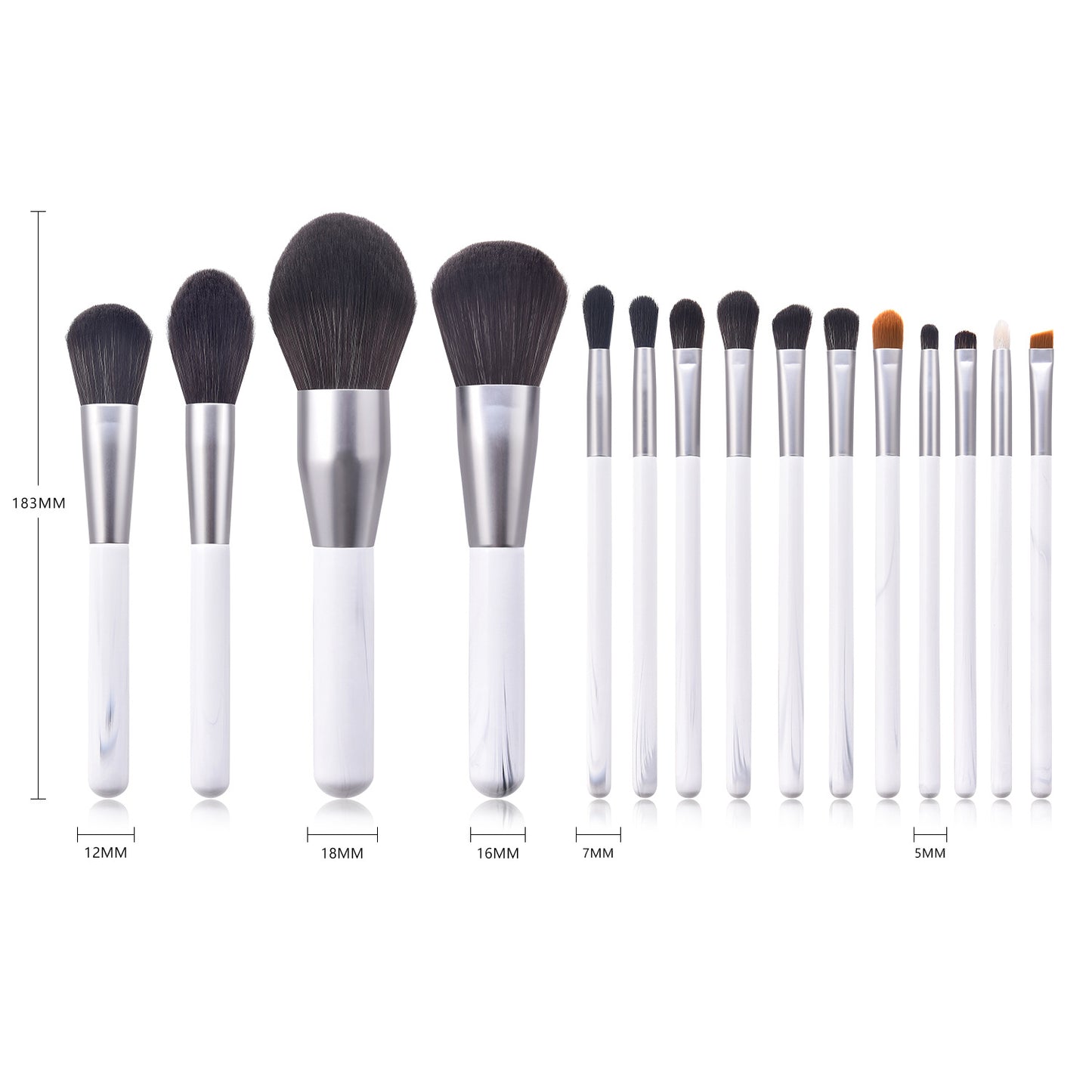 15 Piece Designer Pro Sleek Brush Set - MQO 25 pcs