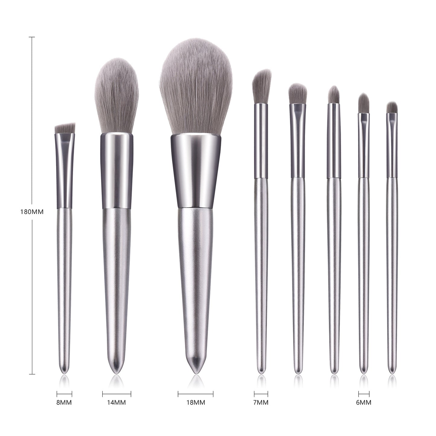 8 Piece Platinum Pro Sleek Brush Set - MQO 25 pcs