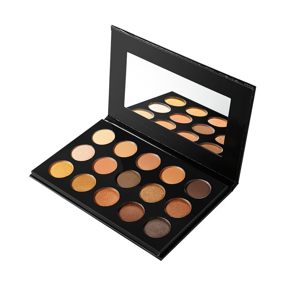 15 Shade Black Textured Case Eyeshadow Palette