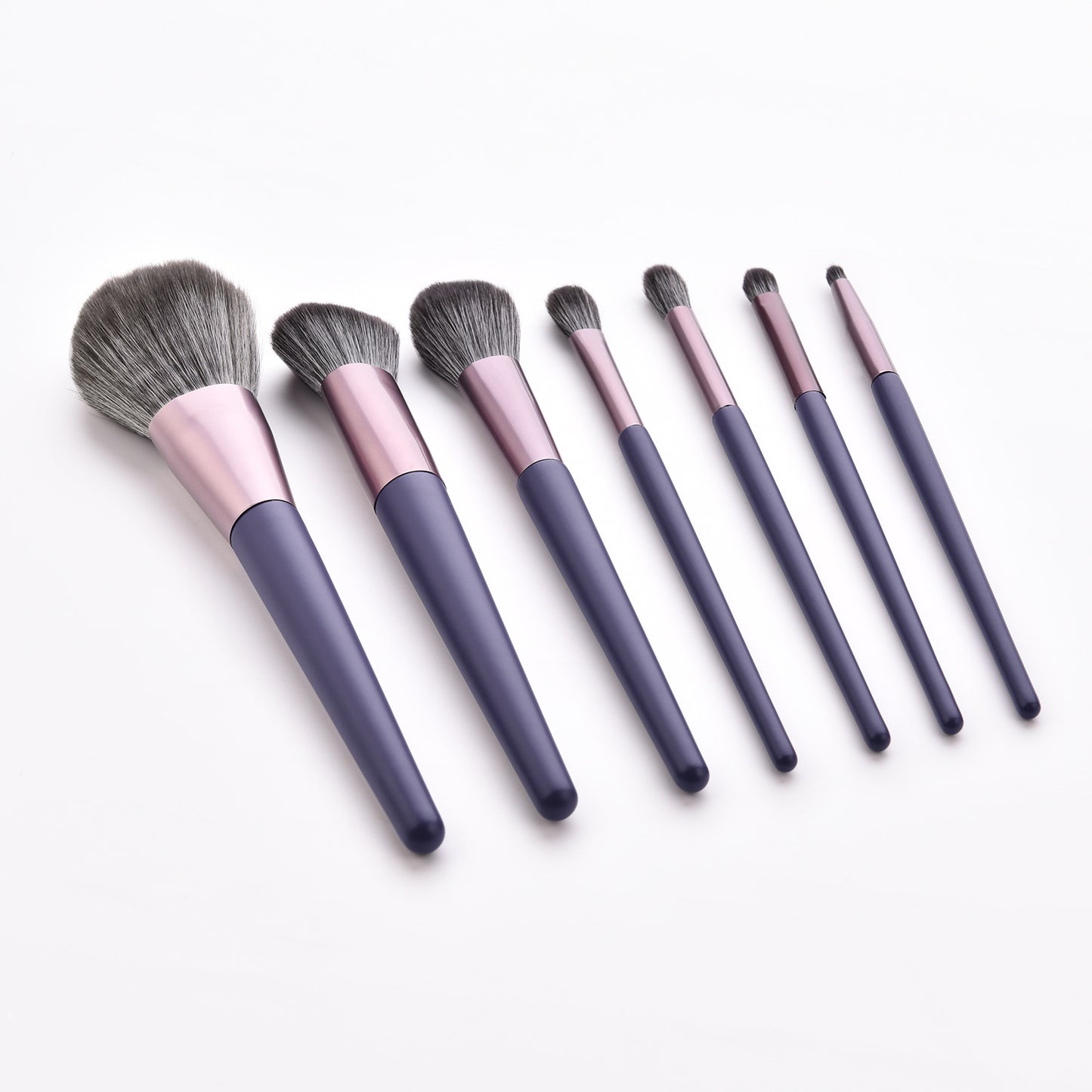 7 Piece Purple + Rose Gold Pro Sleek Brush Set - MQO 25 pcs