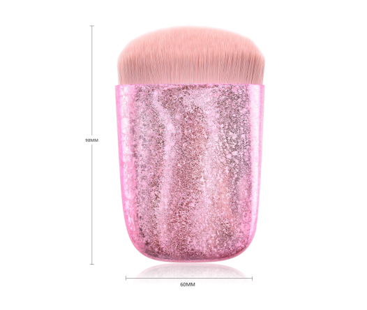 Oblate Pink Sector Makeup Brush - MQO 12pcs