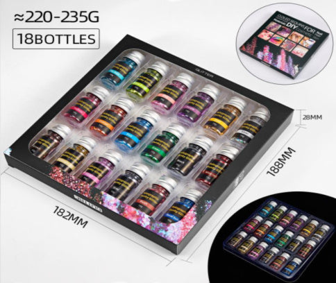 Holographic Chunky Glitter 18 Piece Set - MOQ 50 pcs