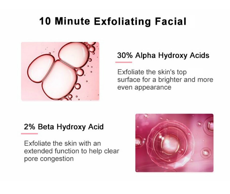AHA 30% BHA 2% Exfoliating Facial Peel - MQO 100 pcs