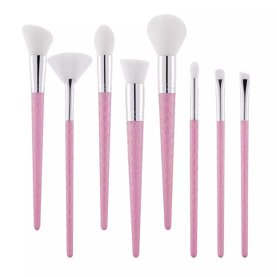 8 Piece Designer Pro Pink Brush Set - MQO 25 pcs