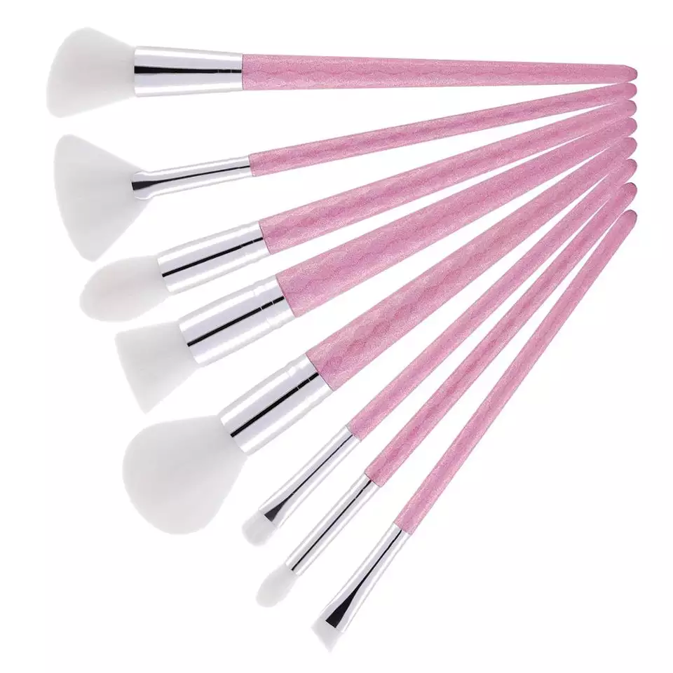 8 Piece Designer Pro Pink Brush Set - MQO 25 pcs