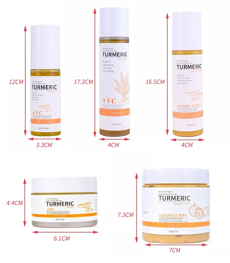 5 pc Retinol A, Turmeric Skincare Set - MOQ 50 pcs