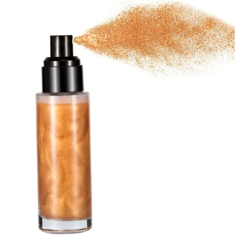 Ready? Set? GLOW!  Not sure what shade you want? Or what will sell best in your shop? Now you can try them all. 3 of each shade to test out.  Our Face and Body Shimmer Highlighting Spray is the perfect multi-purpose shimmer spray. A beautiful bronze gold liquid to prime, set and glow. A fine mist with reflective particles that will give you a glimmering dewy finish. Step into the spotlight this season, a legit all-day glow in just a couple of spritzes.     Testers can not be hot stamped. 
