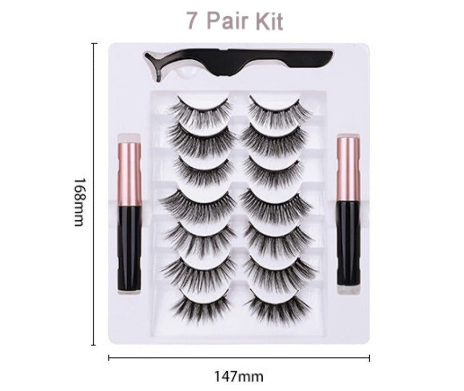Silk Lash Kit - 7 Pair Magnetic Eyelashes and Eyeliner - MQO 12 pcs