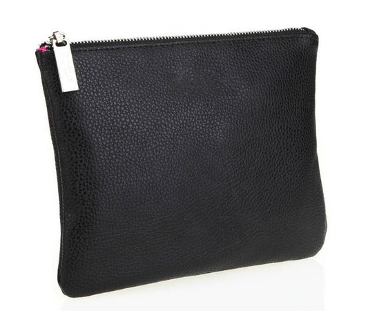 Zipper Pouch Cosmetic Makeup Bag - Black  MQO 12 pcs