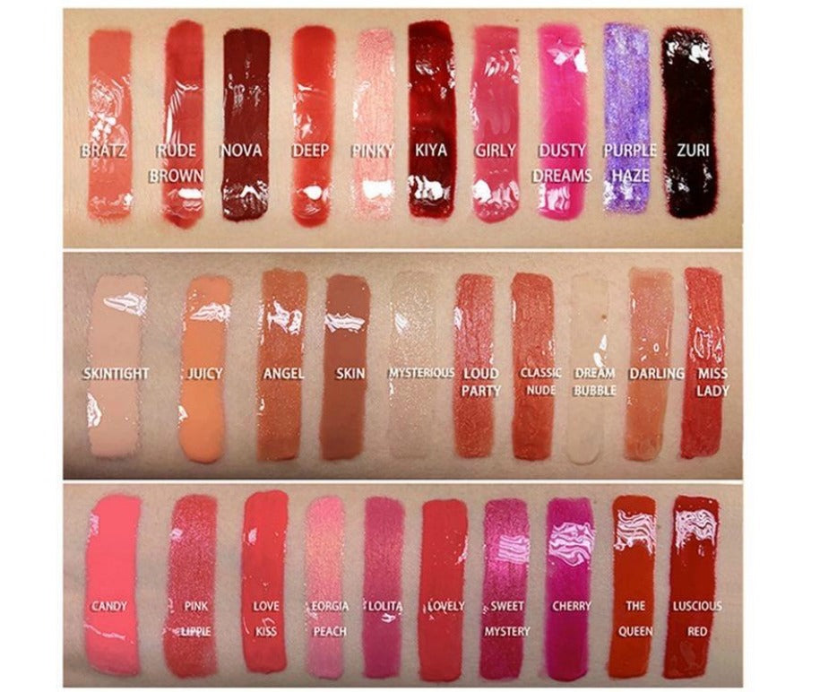 Plumping Lip Gloss With Glitter Tube - MQO 12 pcs