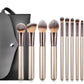 Our gorgeous 10 pc professional Brush Set will ensure you have a brush for every makeup need. Perfect for a MUA or Makeup Professional. A 10 piece complete collection of essential face and eye brushes that make it easy to sweep, smooth, smudge and highlight. This professional brush set is designed with chic champagne handles and a rose gold tip, and durable, densely packed synthetic bristles. Ideal for use with liquids, creams and powders, the assortment offers perfect precision and expert blending to creat