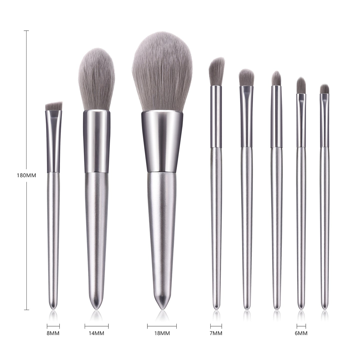 8 Piece Platinum Pro Sleek Brush Set  - MQO 25 pcs