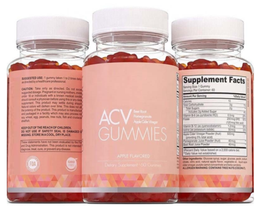 Apple Cider Vinegar + ACV Folic Acid Vitamin B6 & B12 Gummies - MQO 50pcs